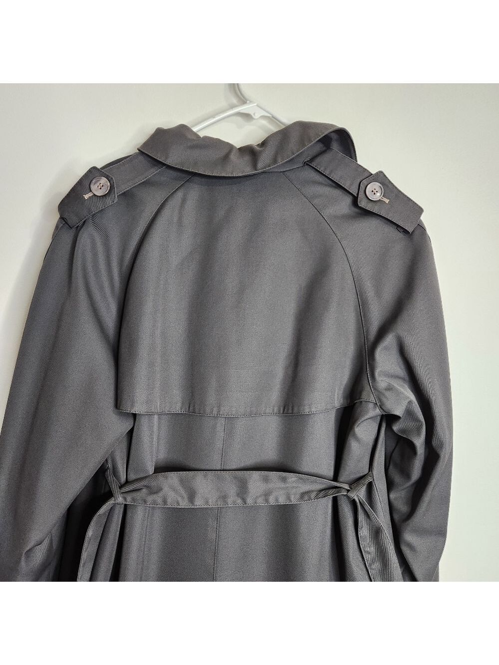 Vintage Hudson Bay Dark Grey Removable Liner Trenchcoat Size 12 - Picture 8 of 16